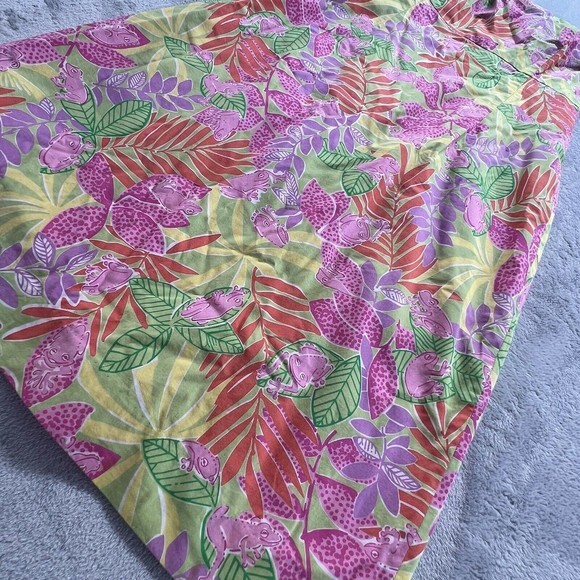 Lilly Pulitzer Dress Womens 8 Sabrina Bottoms Up Print Strapless Frog Floral - Picture 4 of 16